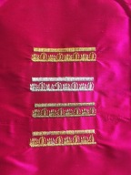 Different gold threads to test the border. I knew I wanted a metallic border but wasn't sure if I wanted silver or gold.