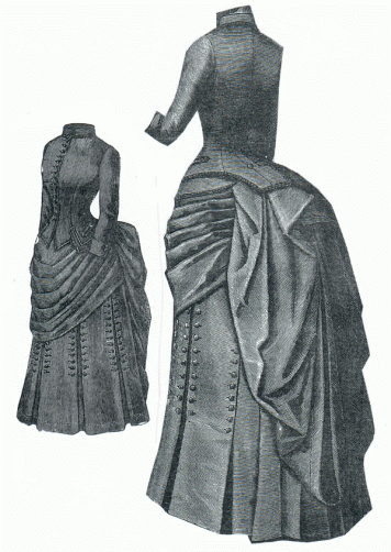 1887 Dark Blue Ladies' Cloth Dress